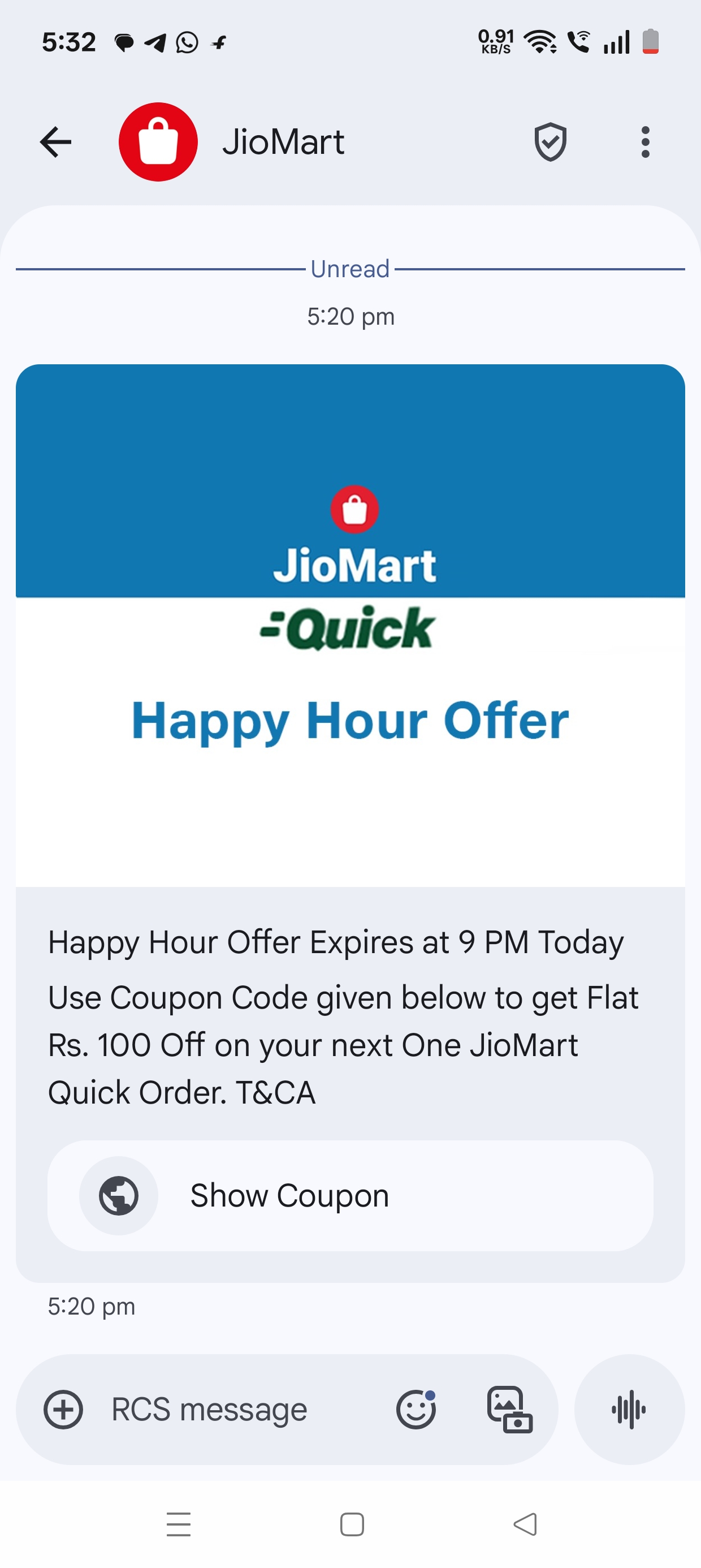 Again start jiomart 100 off on 101 | DesiDime