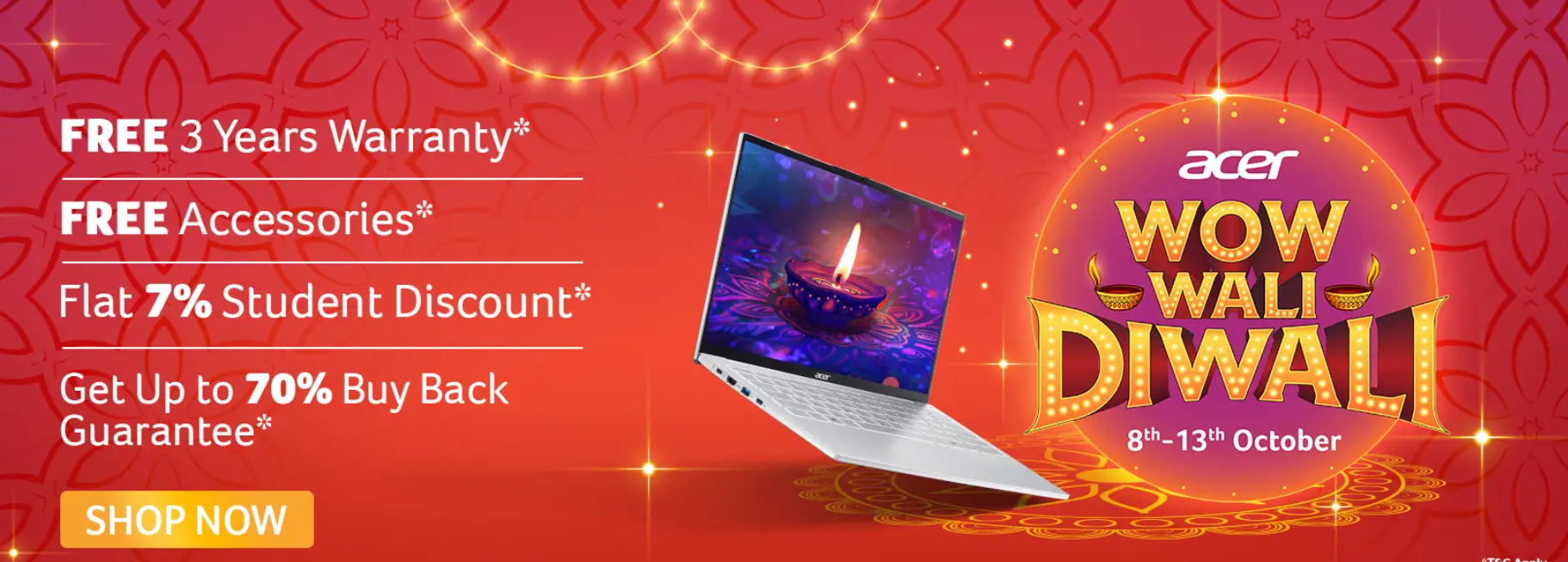 Acer Wow Wali Diwali Sale 2025 (8th to 13th Oct)