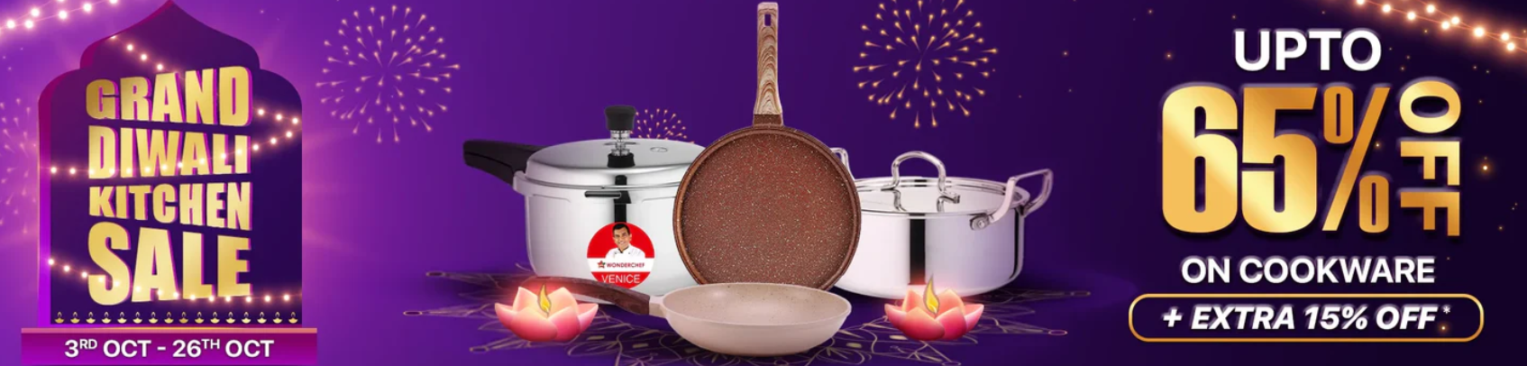 Wonderchef Grand Diwali Kitchen Sale 2025: Upto 70% OFF + Extra 15% OFF
