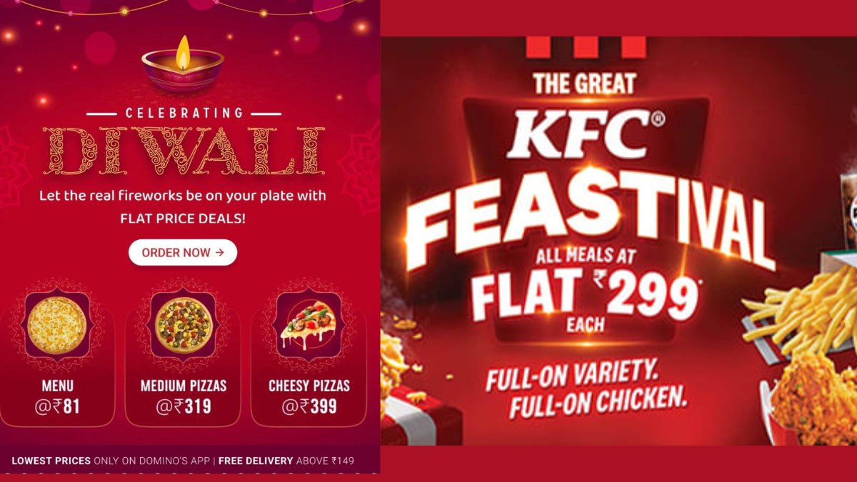 Domino’s Pizza Diwali Offer & KFC Feastival Meals at ₹299