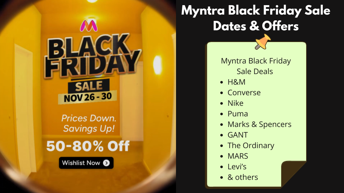 Myntra Black Friday Sale (26th - 30th Nov) Upto 50% OFF