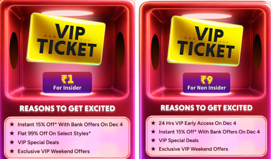 Myntra End of Reason Sale VIP Pass at Rs.1, How to Buy, Benefits