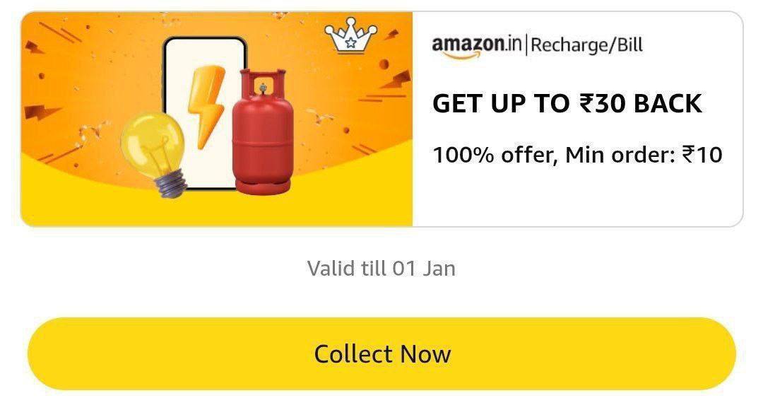 Get 100% Cashback Upto Rs.30 Min Recharge Rs.10