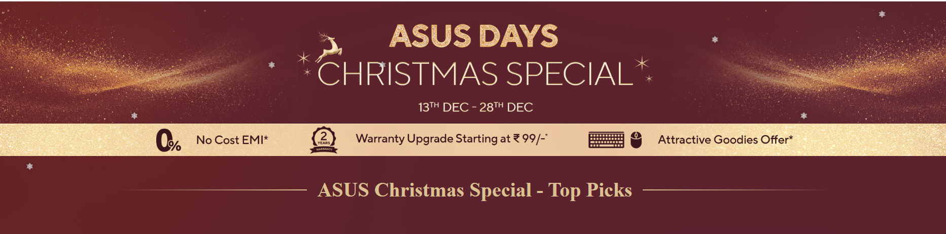 Asus Day Christmas Special Sale Offers on Laptops & Electronics in India