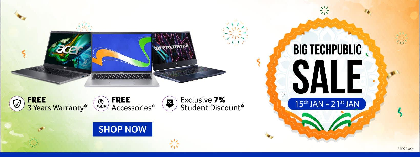 Acer Big TechPublic Sale (Freedom Offers) in India 2026