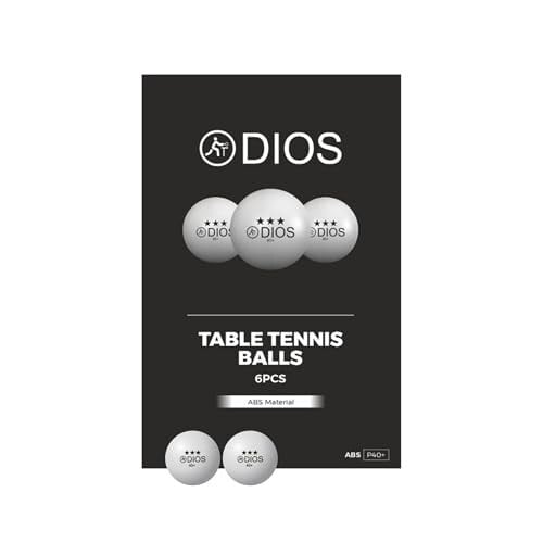 Dios 40+ 3 Star Table Tennis Balls| White | Pack of 6