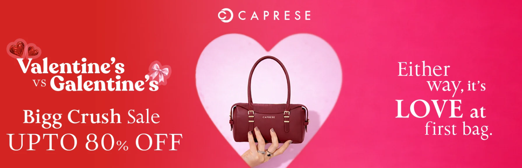 Caprese Bags Valentines Day Offers on Handbags, Slingbags, Laptop bags & more (2026)