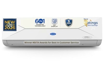 Carrier 1.5 Ton 3 Star Flexicool Inverter Split AC (Copper, Convertible 6-in-1 with Smart Energy Display, Insta Cool