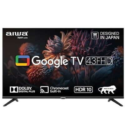 Aiwa 108 cm (43 inches) Google TV | Full HD | Smart TV | LED Display | Built-in Apps | Magnifiq Series | Bezel-Less | 1.5 GB RAM | Dolby Atmos Audio | Signature Sound | AS43FHDX1 GTV
