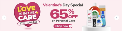 Netmeds Valentine's Day Special 65% off on Personal Care | 75% off on Sexual Wellness