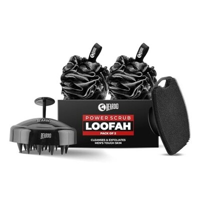 Beardo Silicone Body Scrubber, Loofah & Scalp Massager for Men - Set of 3