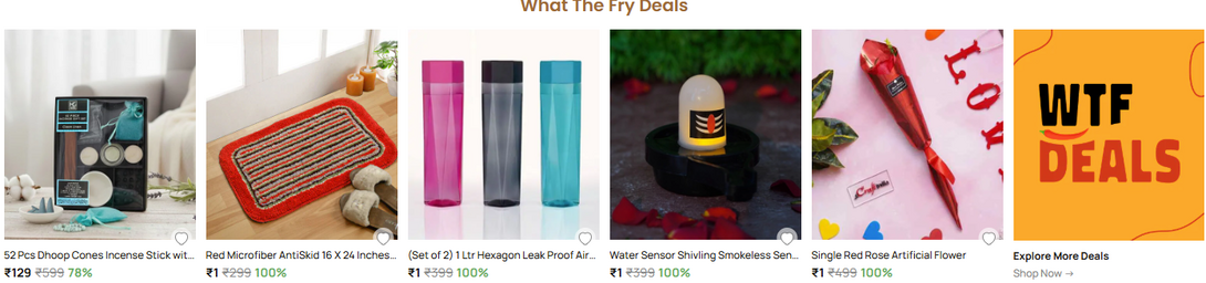 What The Fry Deals: Upto 78% discount Dhoop cones, Microfiber Bathmat, Set of 2 Hexagonal Bottles & More 