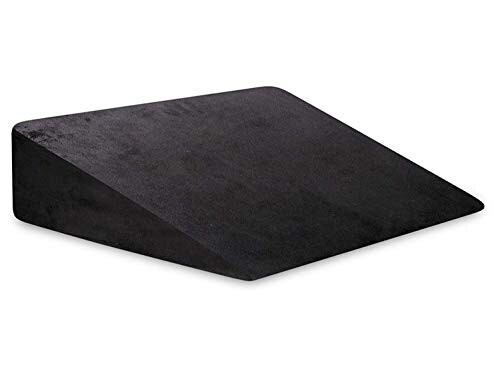 Kuber Industries Bed Wedge Pillow for Acid Reflux for Sleeping Helps in Heartburn Leg Elevation Post Surgery| Medical Grade Sponge | Washable Dryfit Soft Fabric Dark Colour Cover (Black)-KUBMART011421