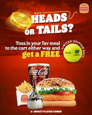 burger king Dine In - Free tennis/cricket ball Limited Edition