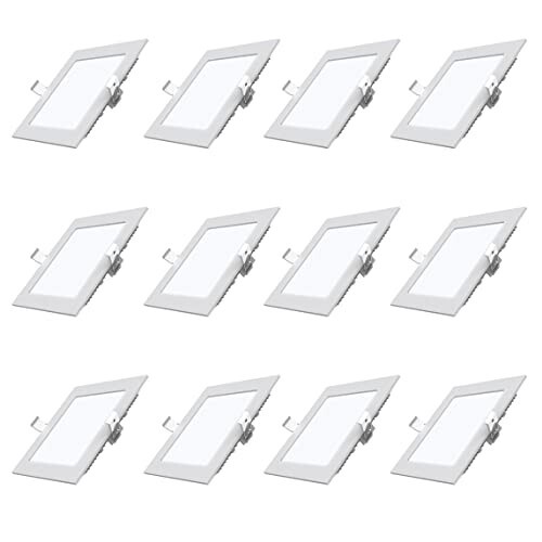 Polycab 3W LED Panel Light Scintillate Edge Slim Square Smart Offers Bright Lumination Long Lifespan No Harmful Radiation (Cool White, 6500K, 12 PCS, Cut Out: 2.55 inches)