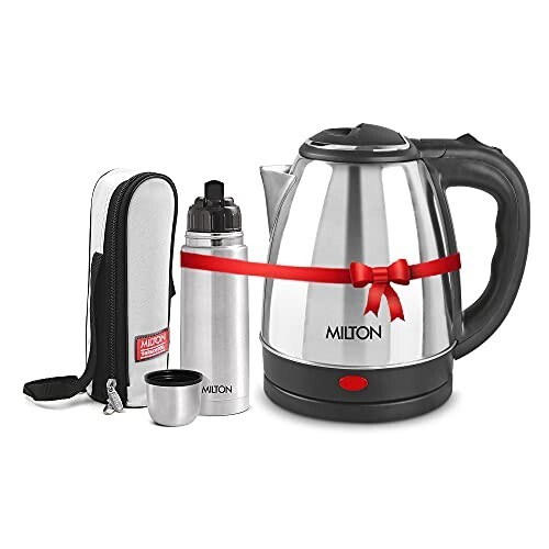 Milton Go Electro Stainless Steel Electric Kettle 1500+Flip Lid 350 Thermosteel Bottle