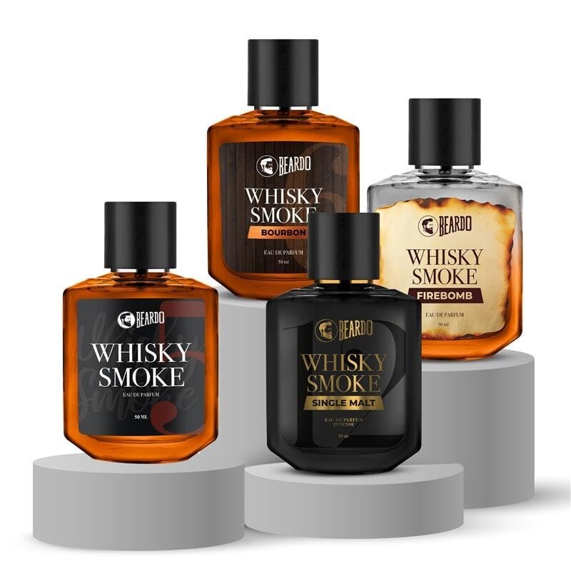 BEARDO Whisky Smoke Collectors Edition -Bourbon,Firebomb,Single Malt & Whiskey Smoke (50ml x 4)