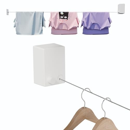 Lifelong Retractable Heavy Duty Clothesline 13.8 ft with 20kg Capacity - Single Line Adjustable Rope | Wall Mounted Laundry Dryer Rack| SS 304 Line for Indoor Outdoor Bathroom Balcony & Home Use