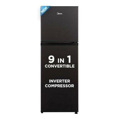 Midea 233 L, 3 Star, Frost Free Convertible 9 in 1 Double Door Refrigerator  (Jazz Black)