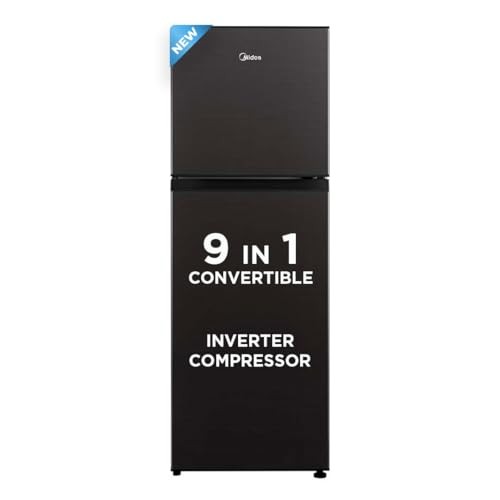 Midea 233 L, 3 Star, Frost Free Convertible 9 in 1 Double Door Refrigerator  (Jazz Black)