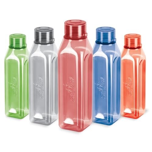 MILTON Prime Pack of 5 Water Bottles, 1 Litre Each