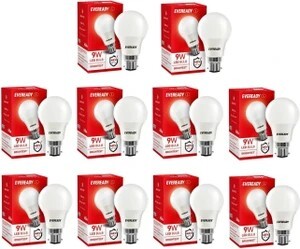 Eveready 9 W Basic Standard B22 LED Bulb (White, Pack of 10)