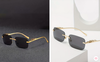 SPADEACES Men Square Sunglasses with UV Protected Lens SP Karan Gold Black