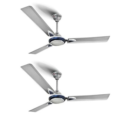 LONGWAY Starlite-1 P2 1200 mm/48 inch Ultra High Speed 3 Blade (Silver Blue, Pack of 2)
