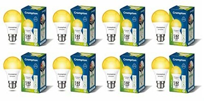 Crompton Dyna Ray 7W Round B22 LED Warm White Pack of 8