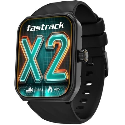 Fastrack New Limitless X2 Smart Watch, 1.91" UltraVU with Rotating Crown, 60 Hz Refresh Rate, Advanced Chipset, SingleSync BT Calling, 100+ Sports Mode & Smartwatch Faces, IP68, (Black)