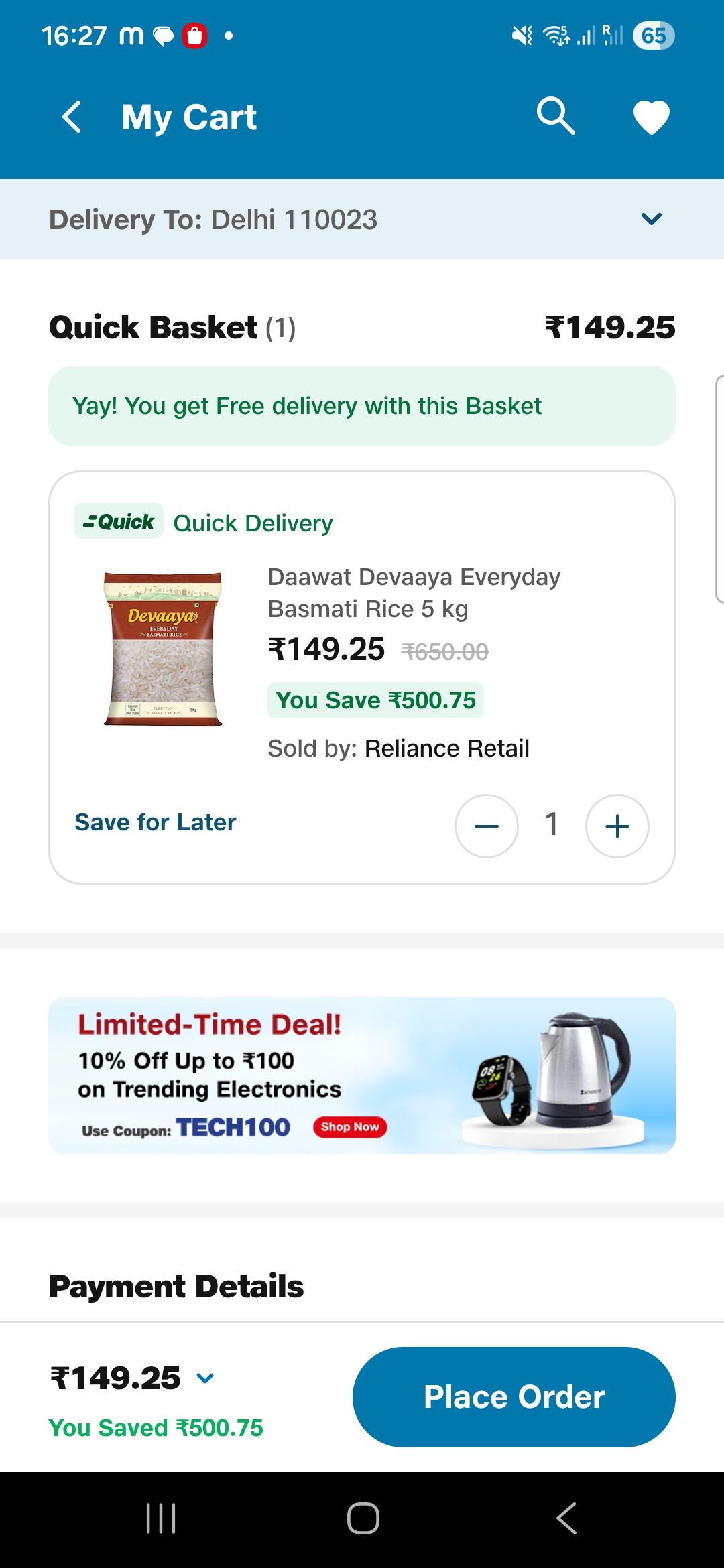 Jiomart: Daawat Devaaya Everyday Basmati Rice 5 kg {Location Specific ...