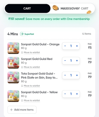 Holi colour at discounted price on Instamart