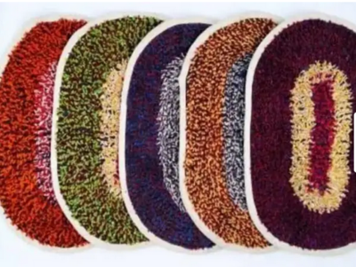 Limited Deal - aaditex Cotton Door Mat (Multicolor, Pack of 5, Medium)