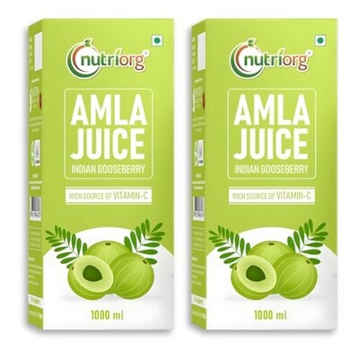 Nutriorg Wild Amla Juice 1L (Pack of 2 * 1000ml) 