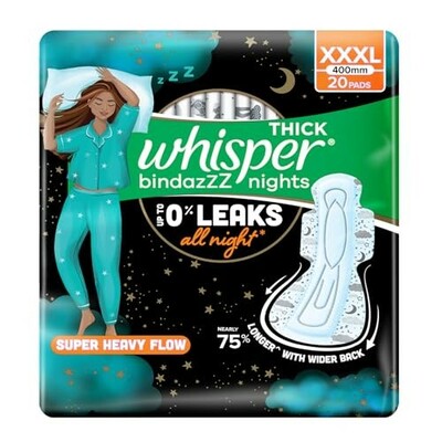 Whisper bindazzz Nights Pads XXX-Large Pack of 20 [10% Coupon + Subscribe & Save]
