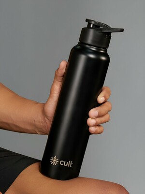 CULT Black Brand Logo Stainless Steel Light Weight Flask 1L 