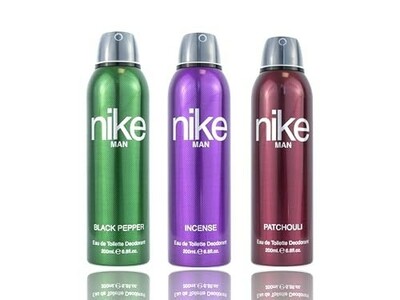 Nike Unisex Black Pepper + Incense + Patchouli Fresh Spray Deodorant For Man - Pack Of 3 (200Ml Each), 3 Count