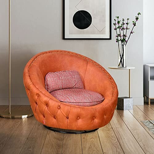 @home By Nilkamal Bellini Fabric Swivel Lounge Chair