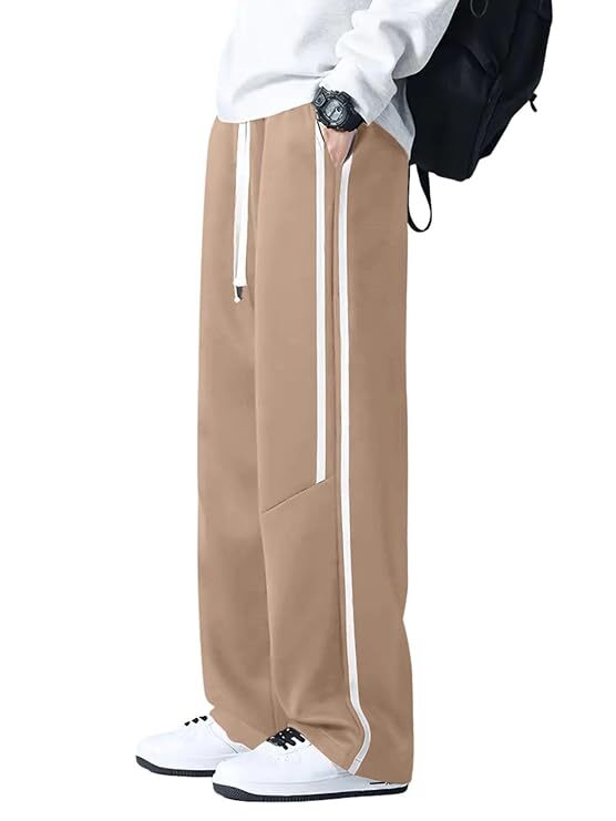 GRECIILOOKS Korean Style Track Pants for Men – Casual Athleisure Joggers, Comfortable Elastic Waistband, Perfect for Gym & Daily Wear