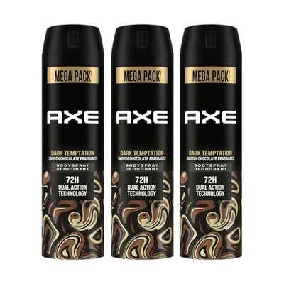Axe Dark Temptation Long Lasting Deodorant Bodyspray For Men, 215ml (Pack of 3)