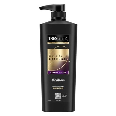 TRESemme Hairfall Defense+ Shampoo 580ml With Keratin Fillers | Longer and Stronger hair | Prevents Hair Fall due to Breakage | Paraben-Free