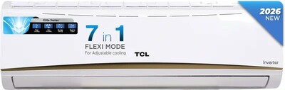 TCL 2026 Model 1.5 Ton 5 Star Split Inverter 7 Step Convertible with Powerful and Fast cooling, 4 Ways Swing, Blue Fin and Fungal Protection, Energy saving, Silent Operation AC (TAC-18CSD/EV5AM, White)