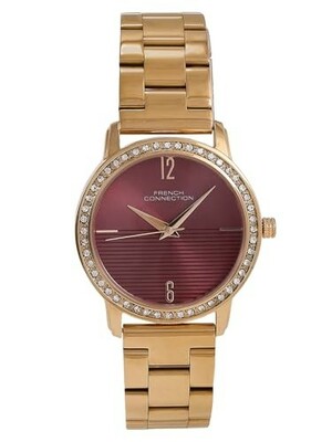 French Connection Analog Maroon Dial Women's Watch-FCN054D