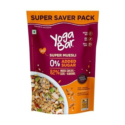 Yogabar Super Muesli, No Added Sugar, Breakfast Muesli 700g