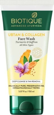 Biotique Ubtan & Collagen Face Wash for Tan Removal