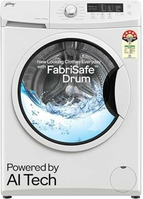 Godrej 6.5 kg AI Powered, FabriSafe Drum, Eco Wash Fully Automatic Front Load White (WFEON CRS 6510 5.0 FKEDM E GLWH)