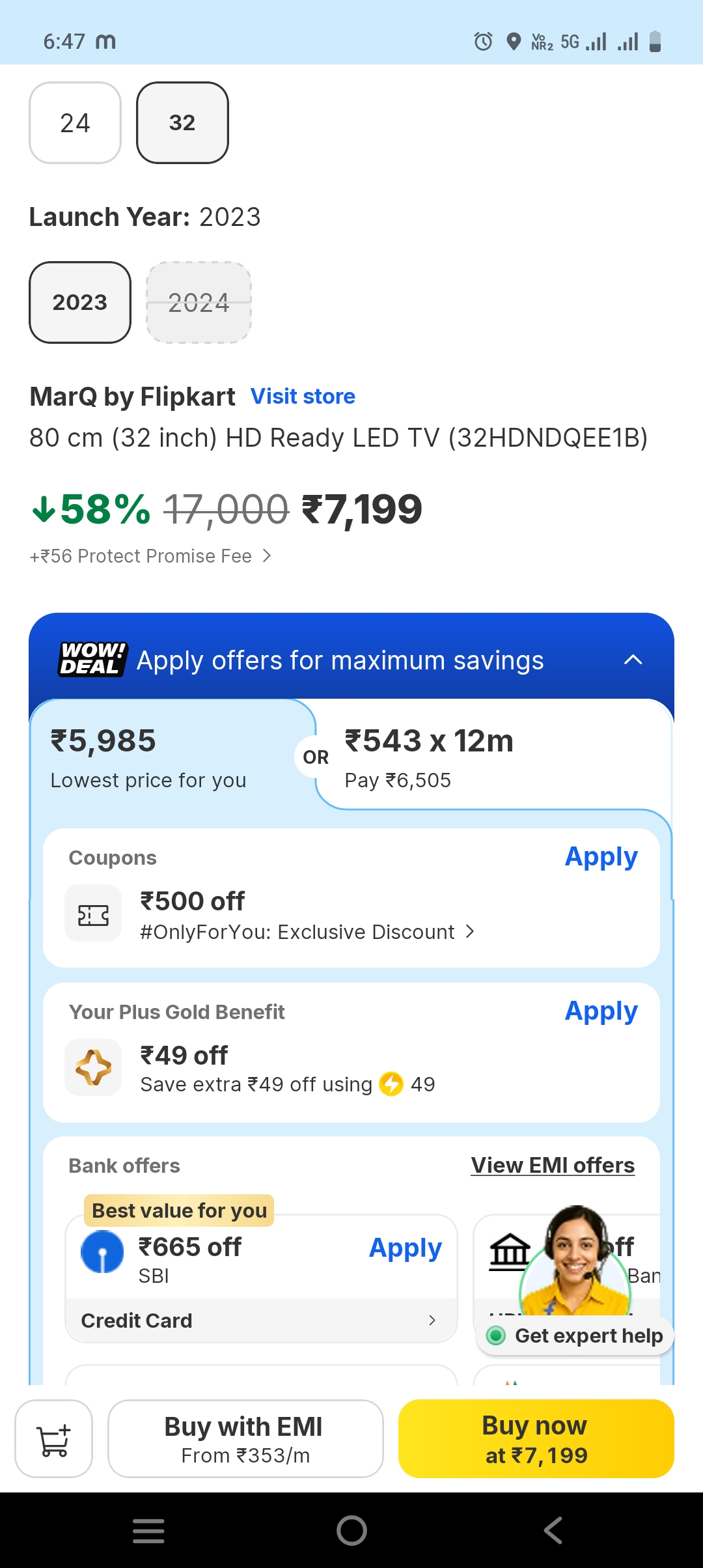 marq by Flipkart 80 cm (32 inch) HD Ready LED TV | DesiDime