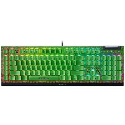 Razer BlackWidow V4 X Mechanical Gaming Keyboard: Green Switches Tactile & Clicky - 6 Macro Keys - Chroma RGB - Doubleshot ABS Keycaps - Sound Dampening & Stabilizers - Minecraft Edition