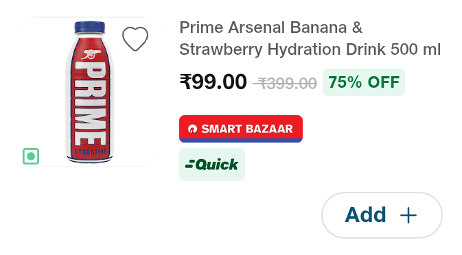 Prime arsenal drink at 75% off