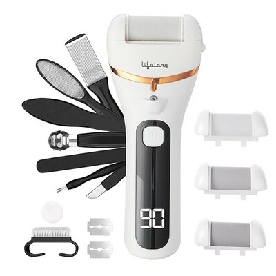 Lifelong PediGlide+ 14-in-1 Callus Remover | 14-in-1 Pedicure Kit